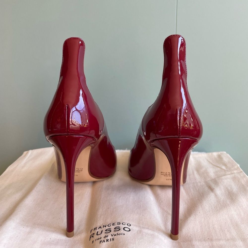 Nwob Francesco Russo R1p057 Vernice Amaranto (Red Patent Leather) Pump Sz 37.5 — image 4 of 8